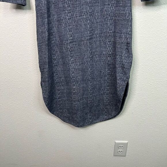 Saturday Sunday Anthropologie Blue Cowl Neck Knit Midi 3/4 Sleeve Dress Size S - Picture 3 of 12